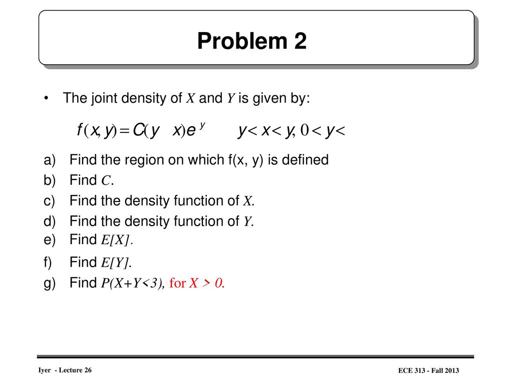 Some Problems On Joint Distributions Ppt Download