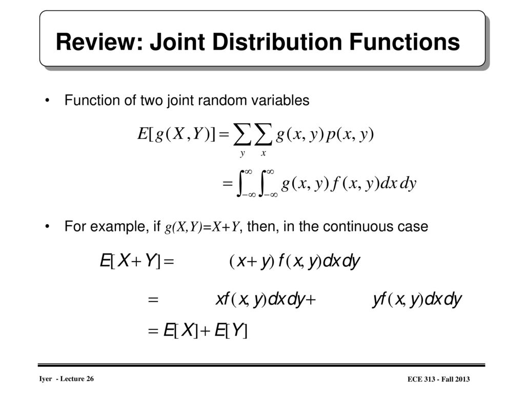 Some Problems On Joint Distributions Ppt Download