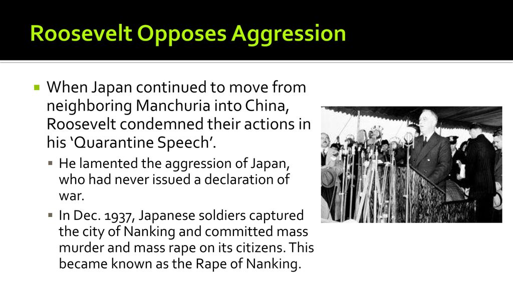 Roosevelt Opposes Aggression