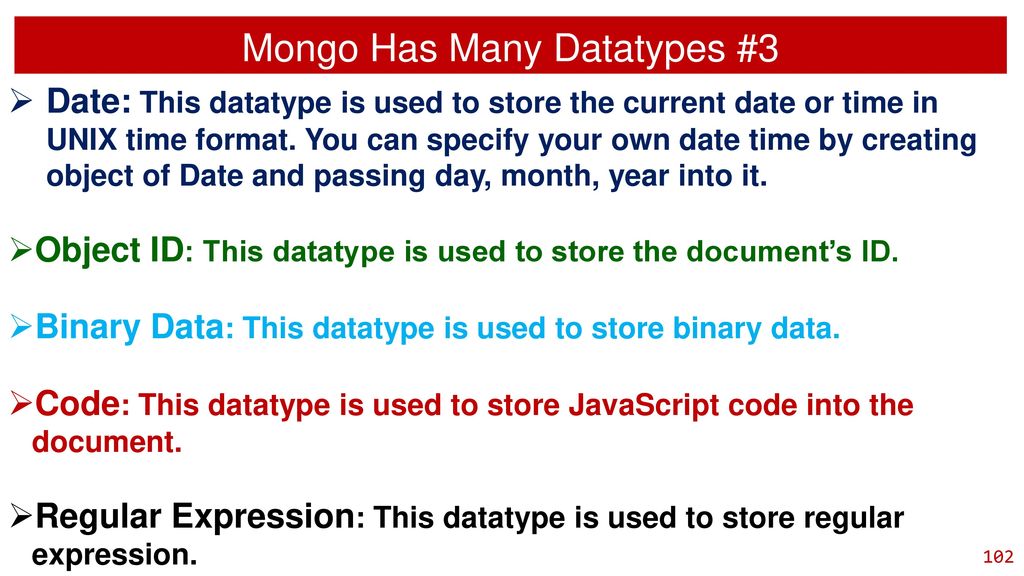 Mongo Has Many Datatypes #3