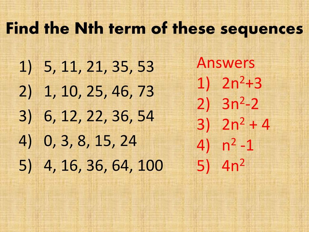 Quadratic Sequences Ppt Download Quadratic Sequences Ppt Download