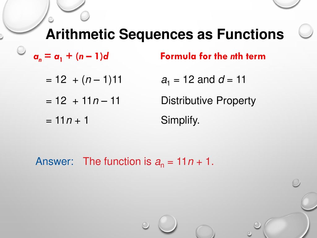 Arithmetic Sequences as Functions - ppt download