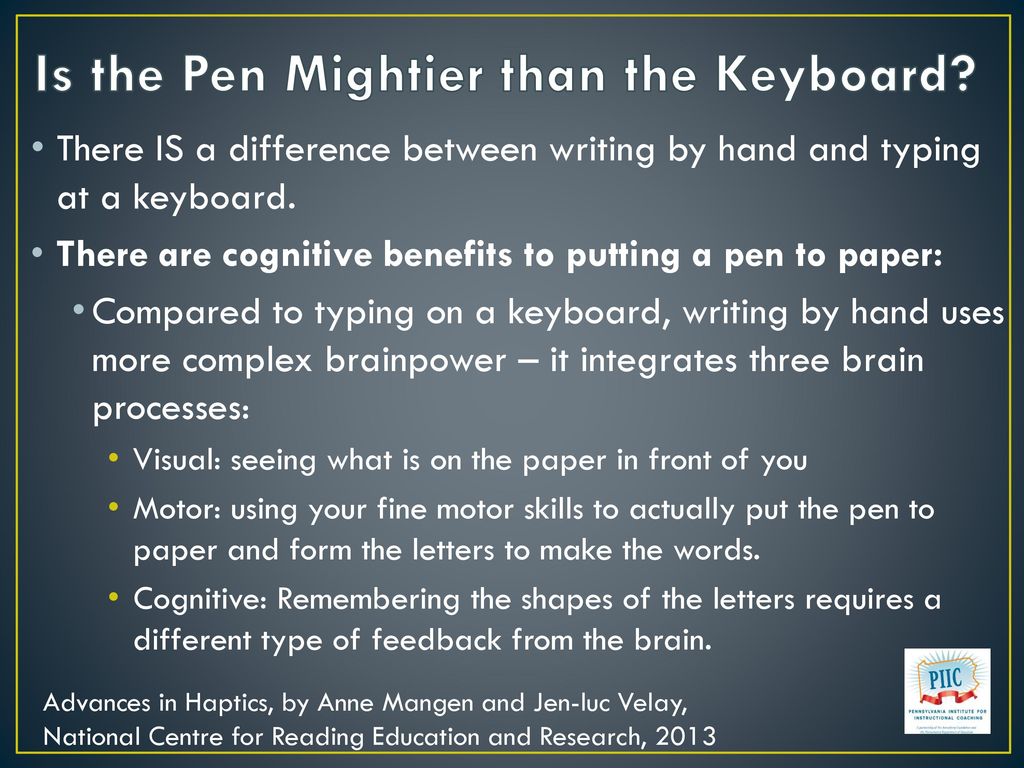 Handwriting vs typing: is the pen still mightier than the keyboard?, Neuroscience