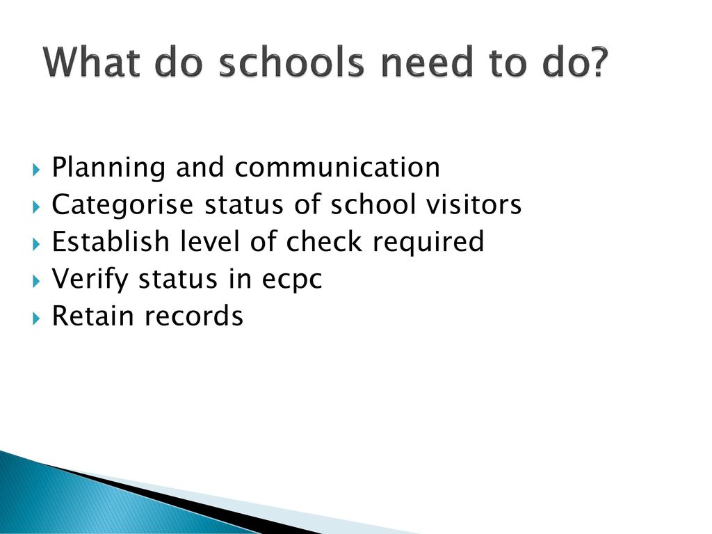 What do schools need to do
