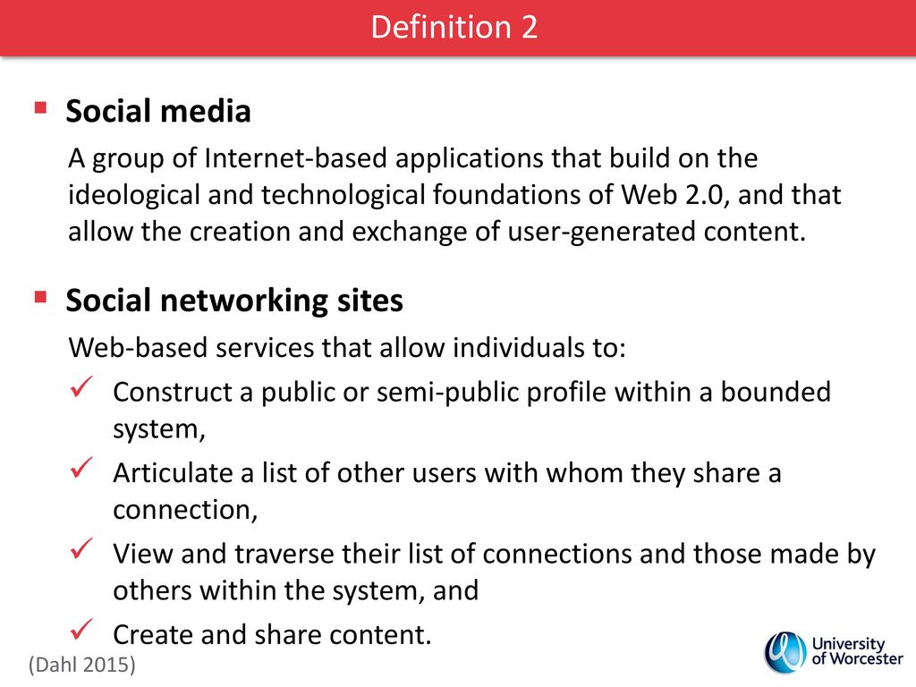 Definitions Social media Various types of social media - ppt download