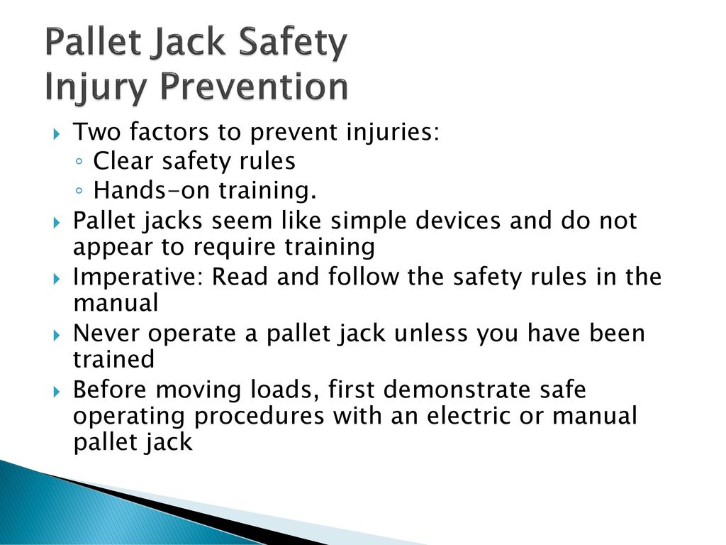 Pallet Jack Safety. - ppt download