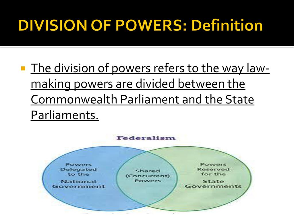 Federation And The Constitution – The Division Of Powers - Ppt Download