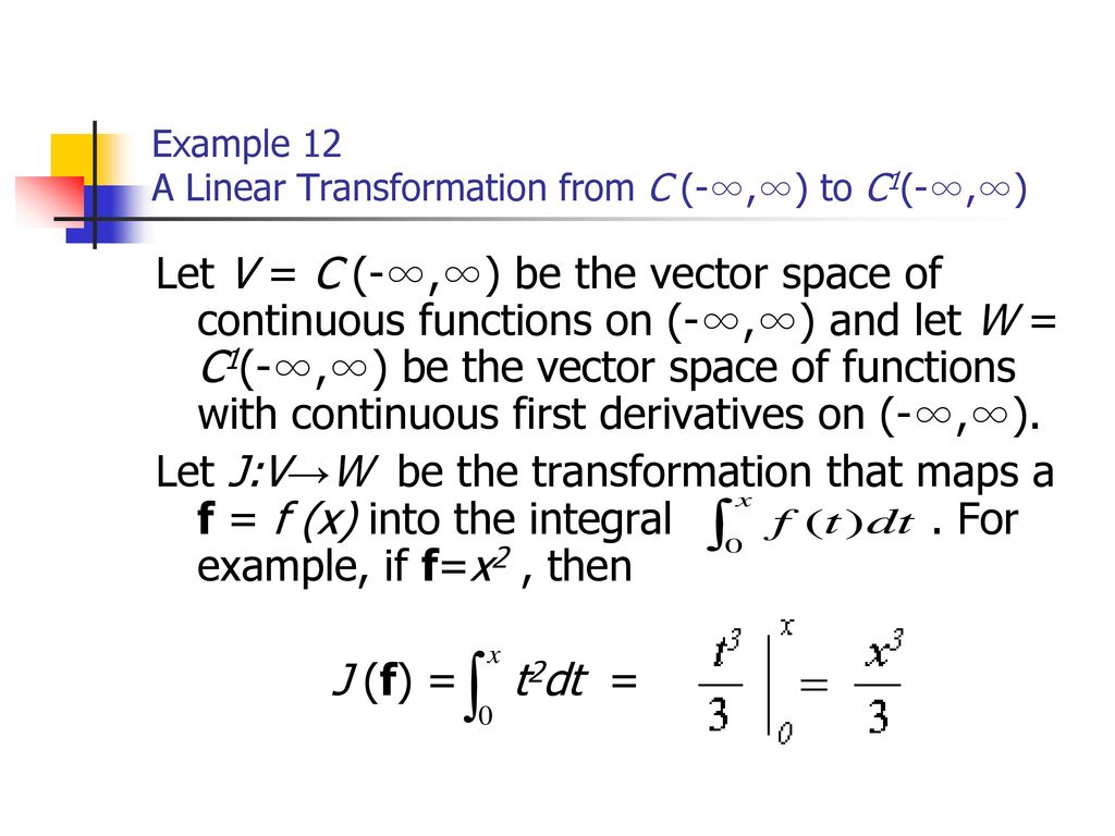 Example 12 A Linear Transformation from C (-∞,∞) to C1(-∞,∞)