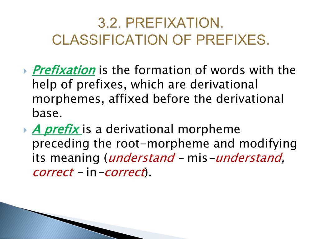 Префикс это морфема. Affixation презентация. Prefixation in Lexicology. Prefixation Types of prefixes. Word formation prefixation.