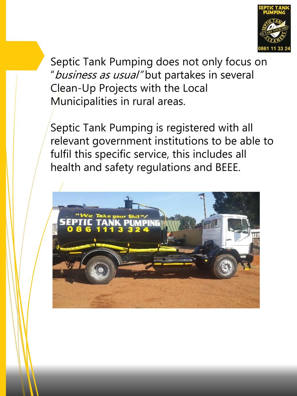 Septic Tank Pumping Company Profile Ppt Download