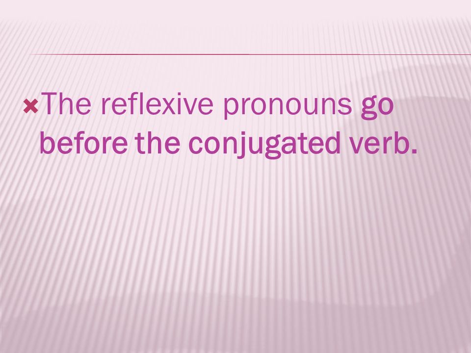 The reflexive pronouns go before the conjugated verb.