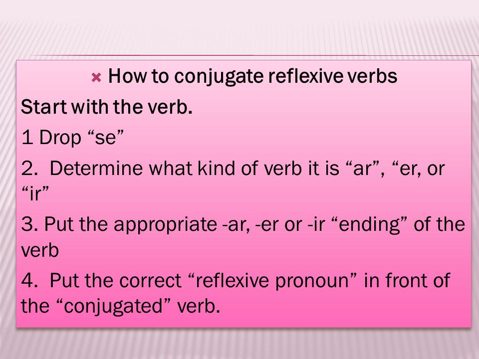 How to conjugate reflexive verbs