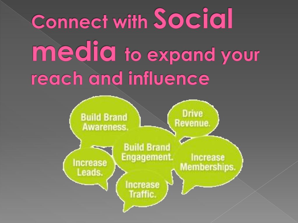 Connect with Social media to expand your reach and influence