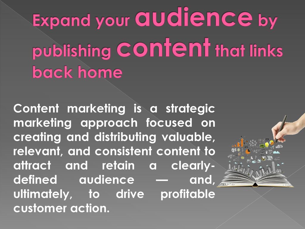 Expand your audience by publishing content that links back home