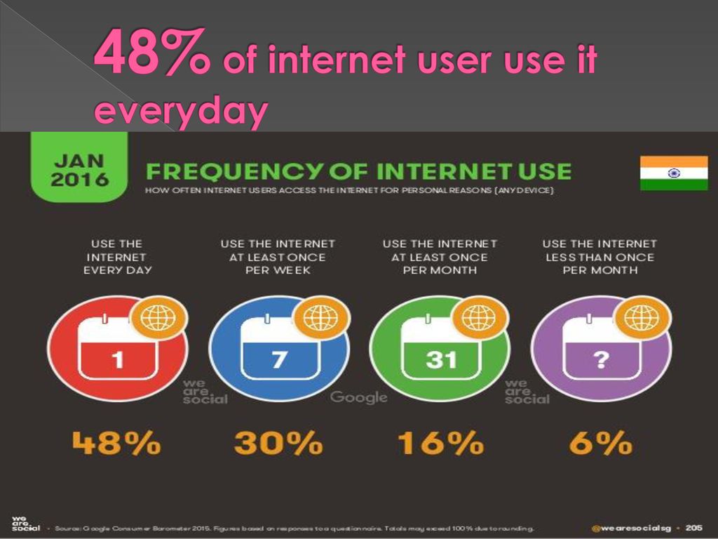 48% of internet user use it everyday