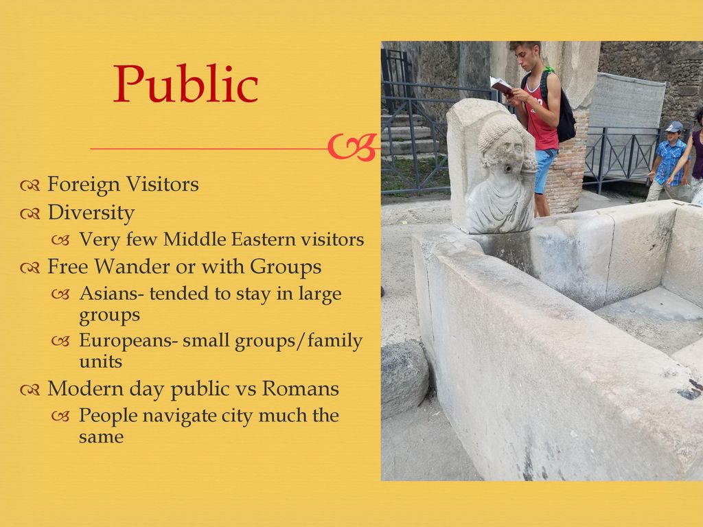 Public Foreign Visitors Diversity Free Wander or with Groups