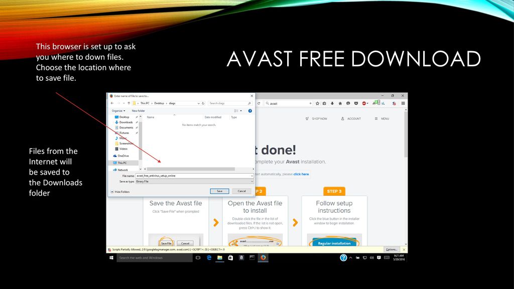 Avast free download Choose Save File