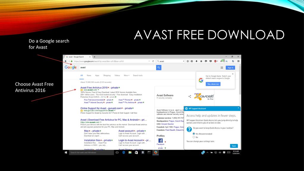 Avast free download Do a Google search for Avast