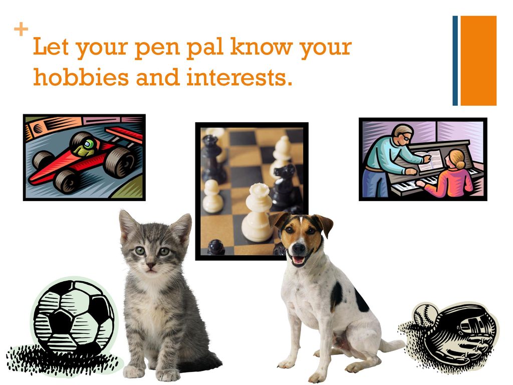 Let your pen pal know your hobbies and interests.