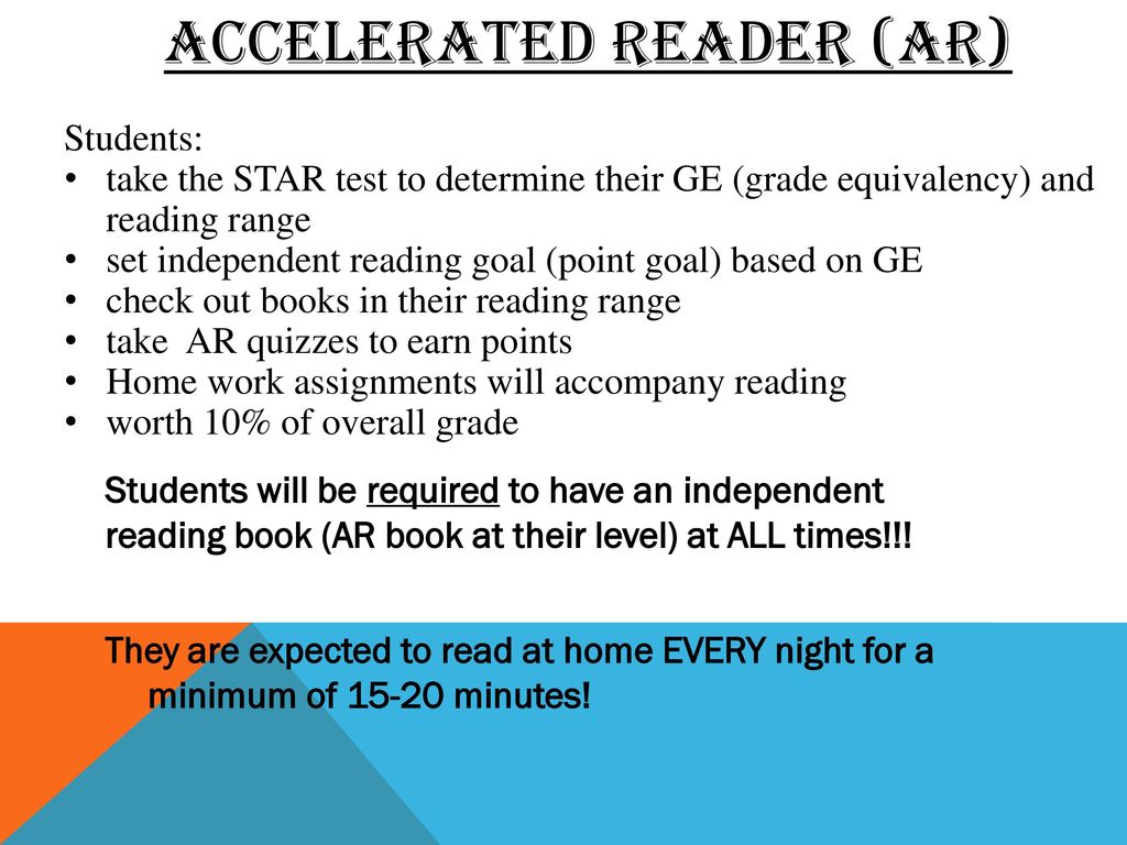 Accelerated reader (AR)