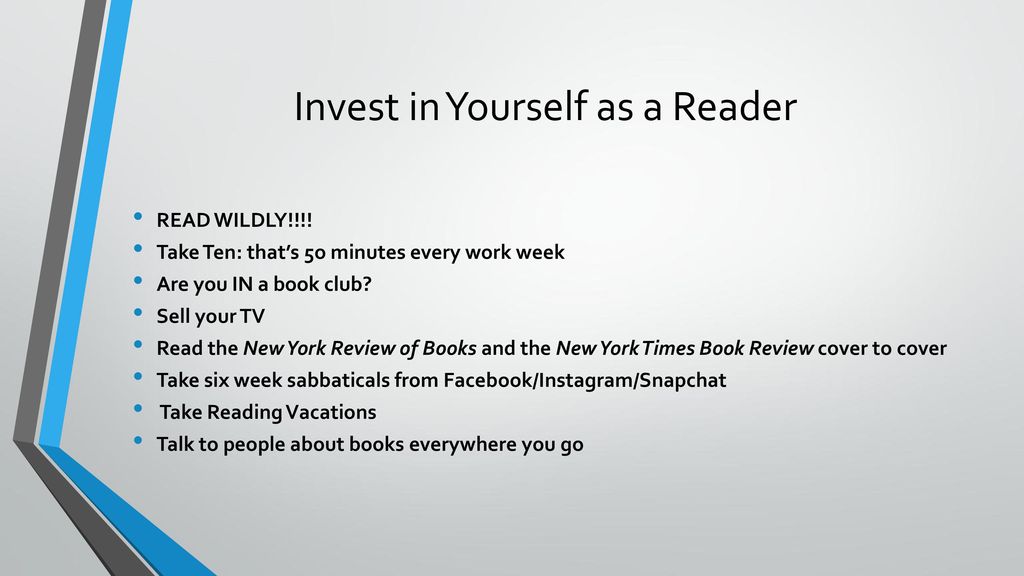 Invest in Yourself as a Reader