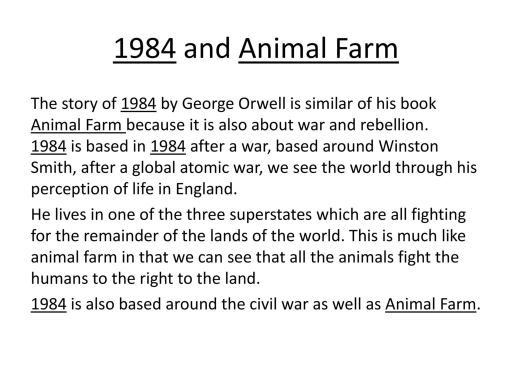 George Orwell's Other Works as They Relate to Animal Farm - ppt download