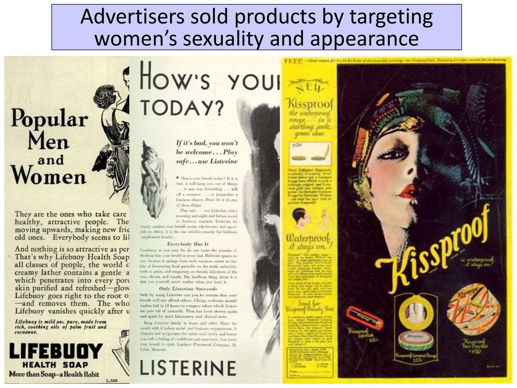 Advertisers sold products by targeting women’s sexuality and appearance