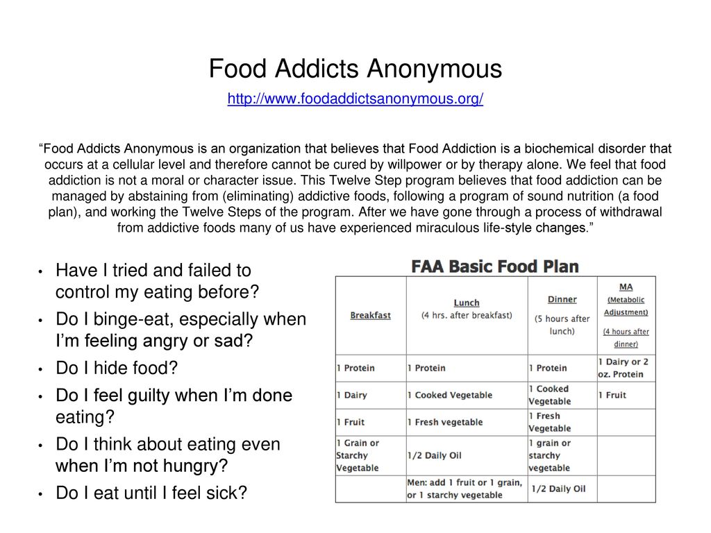 food addicts anonymous eating plan food addicts anonymous eating plan
