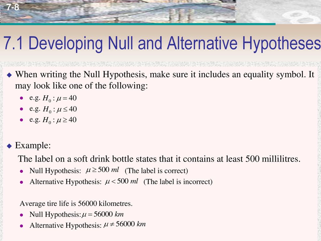 Hypothesis Tests l Chapter 22 l 22.22 Developing Null and Alternative