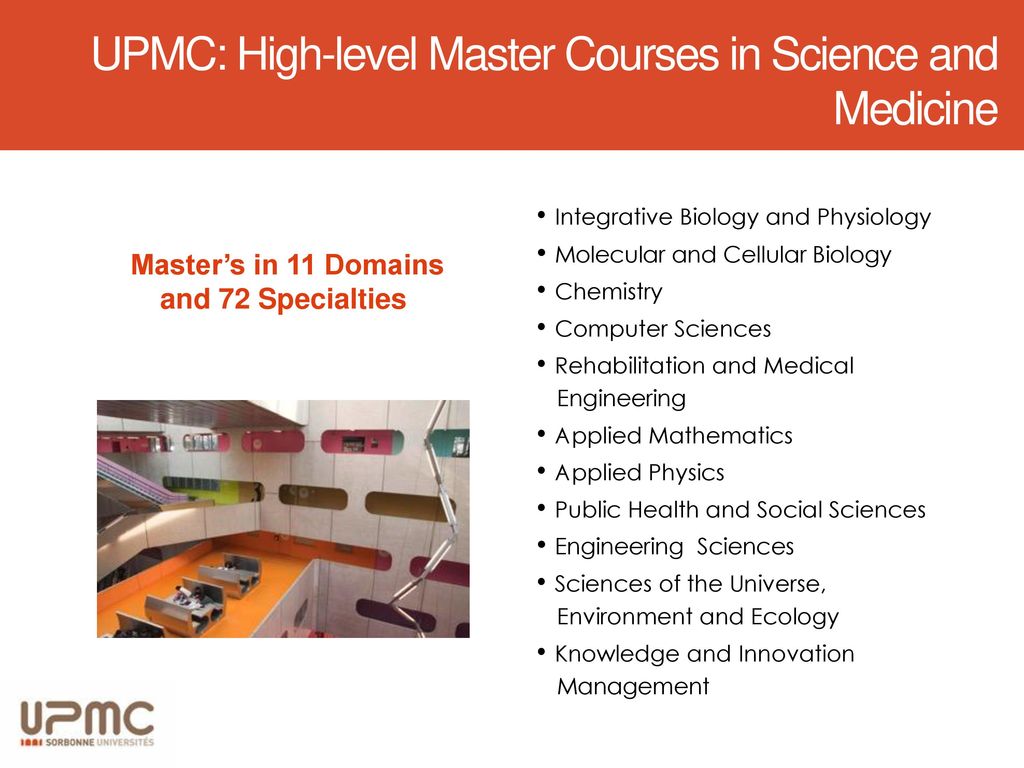 UPMC: High-level Master Courses in Science and Medicine