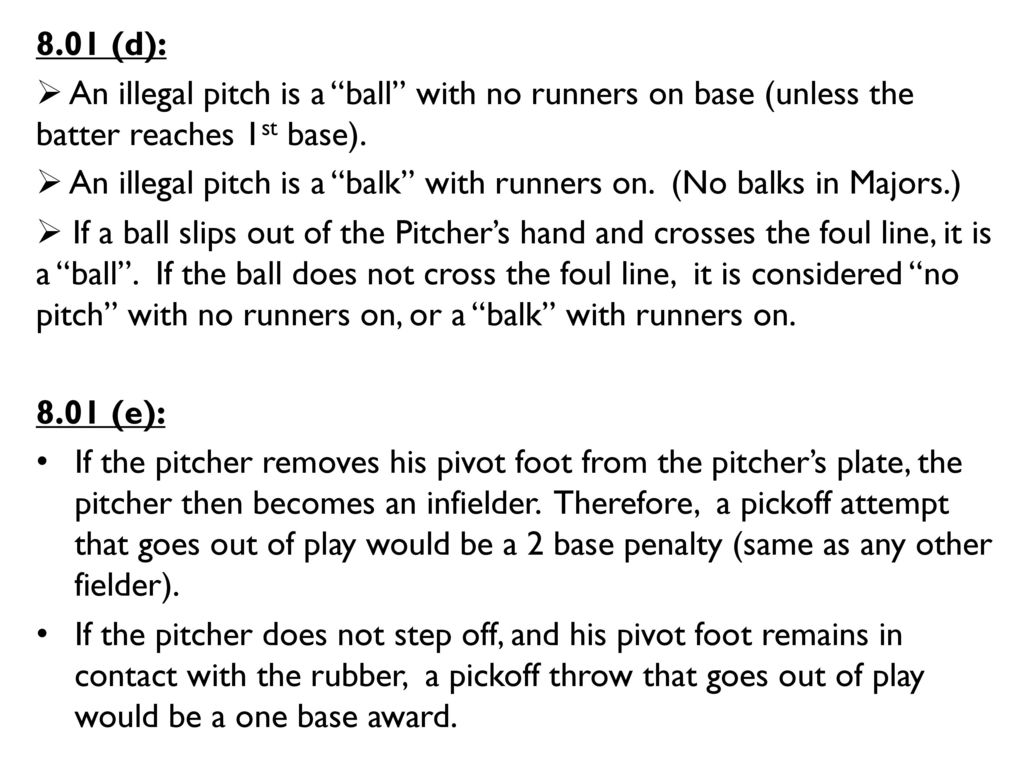 Rule 8.00 THE PITCHER. ppt download