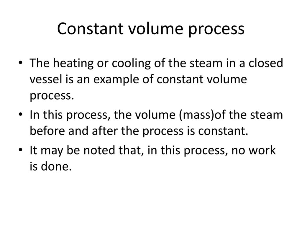 Constant volume process