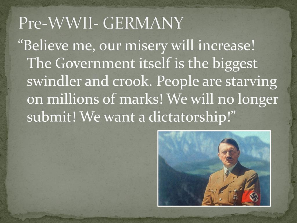 Pre-WWII- GERMANY