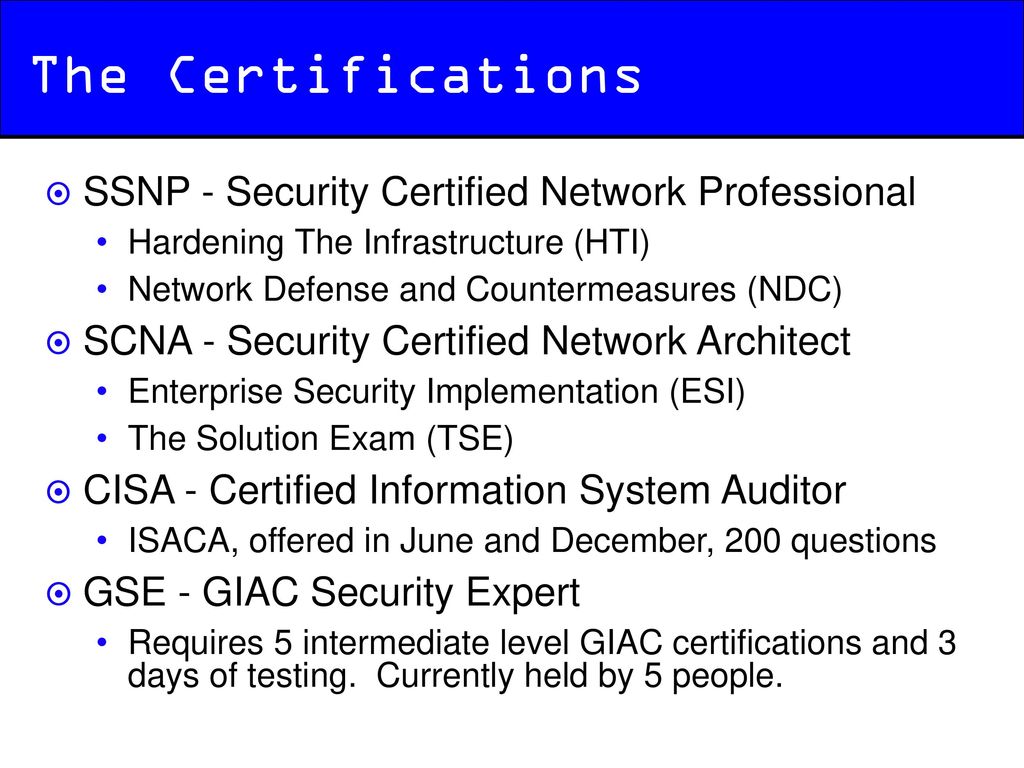 Study Guide for the GSE (GIAC Security Expert): Part 1