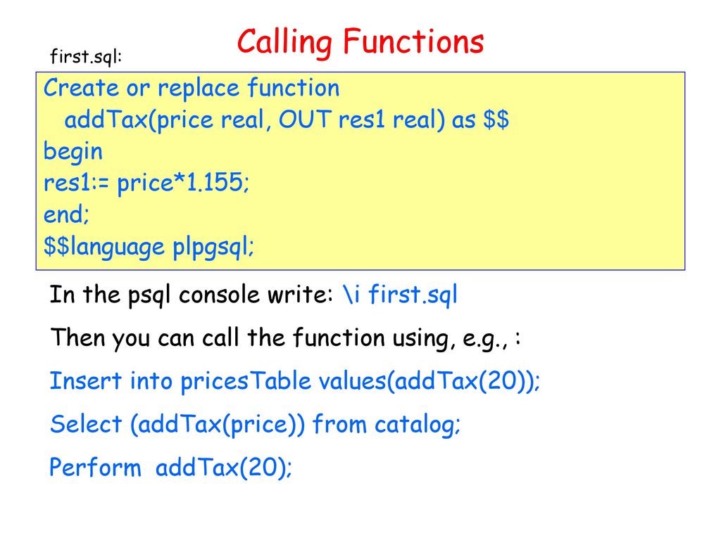 Programming in postgresql with pl pgsql ppt download