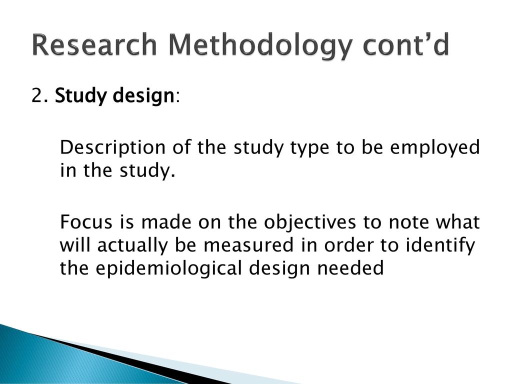 Research Methodology cont’d