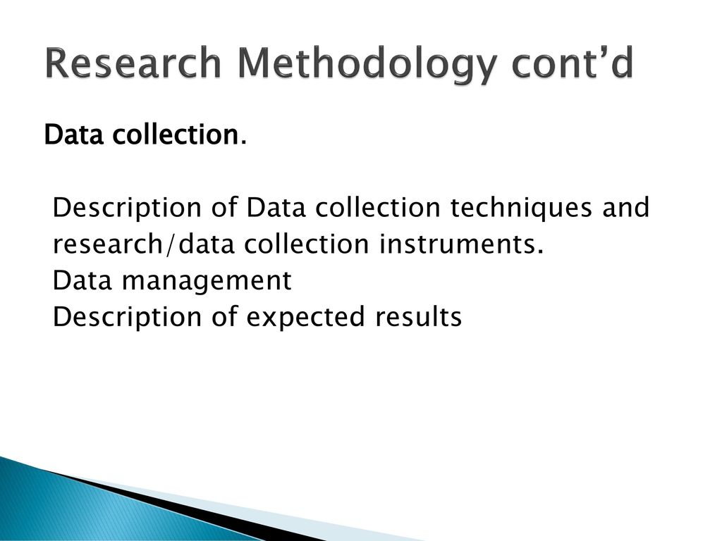 Research Methodology cont’d