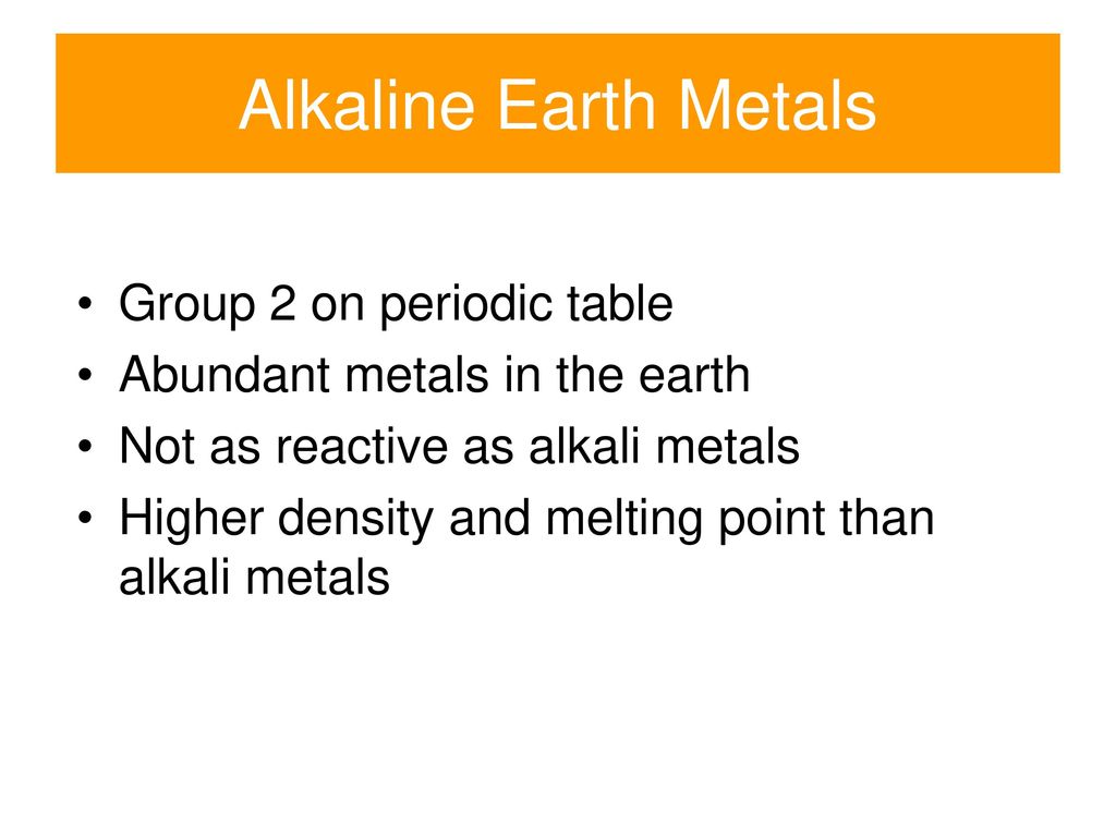 Alkaline Earth Metals Group 2 on periodic table