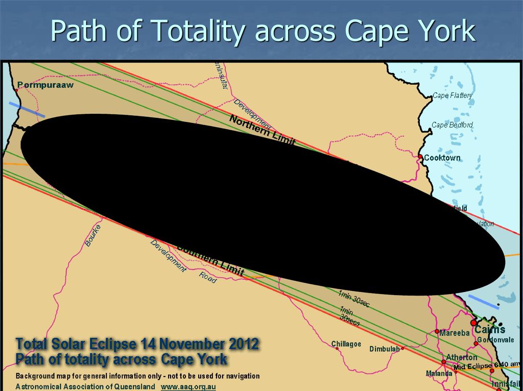 Path of Totality across Cape York