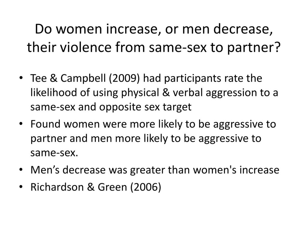 Do women increase, or men decrease, their violence from same-sex to partner