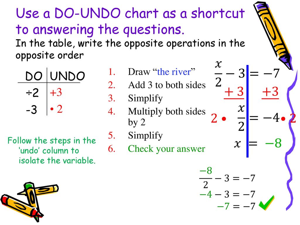 Use a DO-UNDO chart as a shortcut to answering the questions