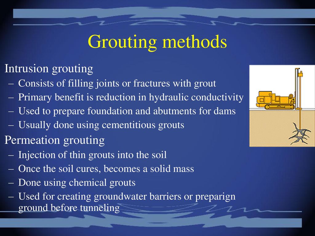 Grouting+methods+Intrusion+grouting+Permeation+grouting