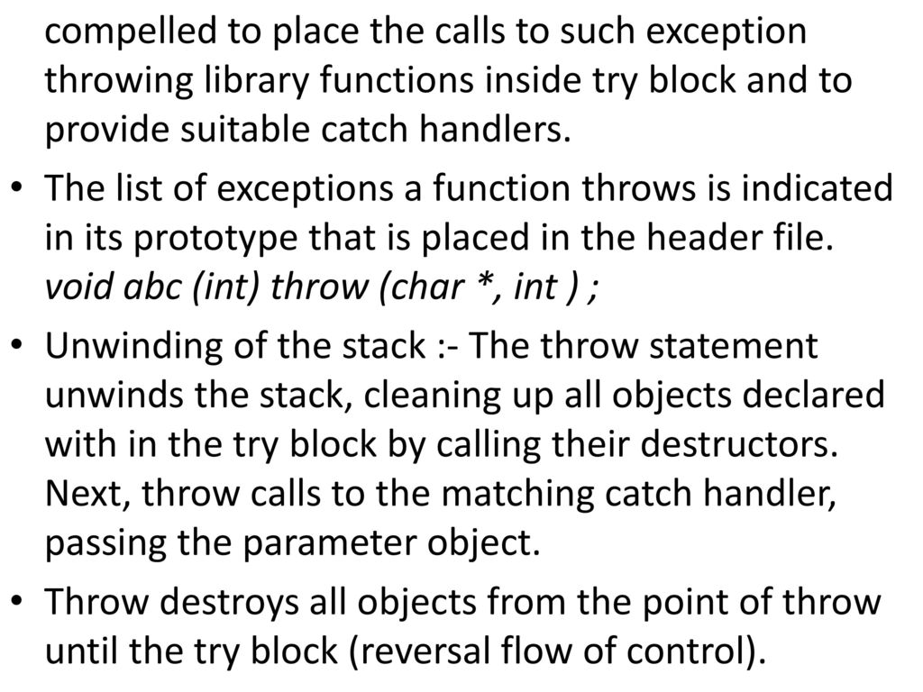 Exception handling ppt download
