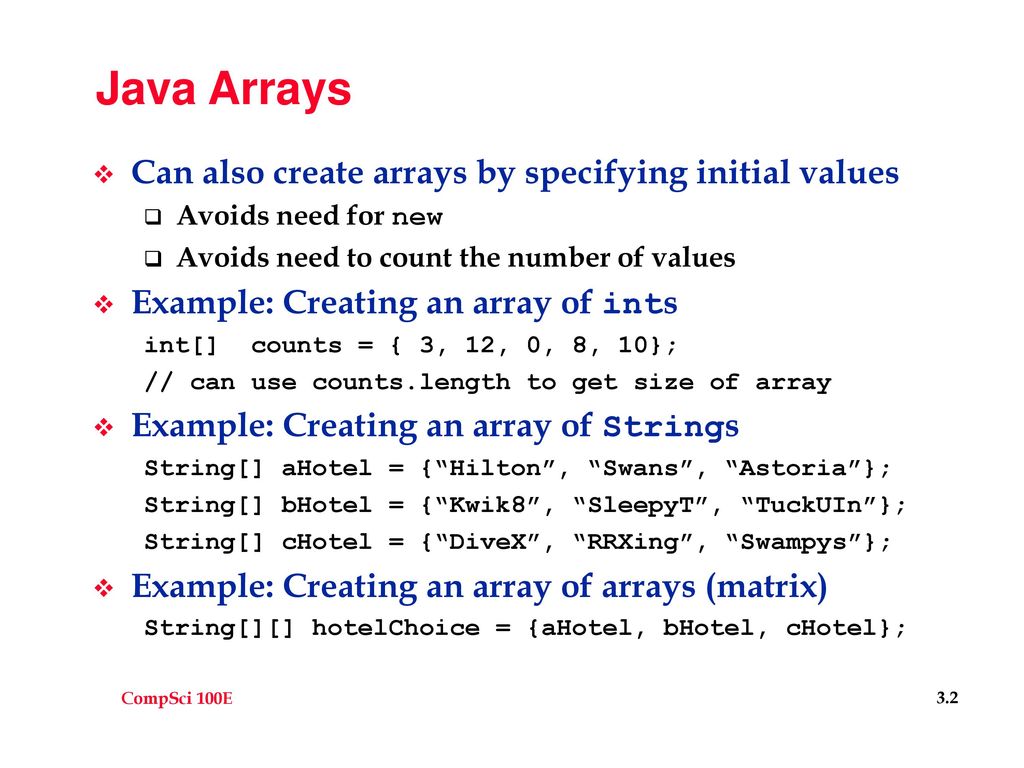 Java Arrays Fixed size, once created - ppt download