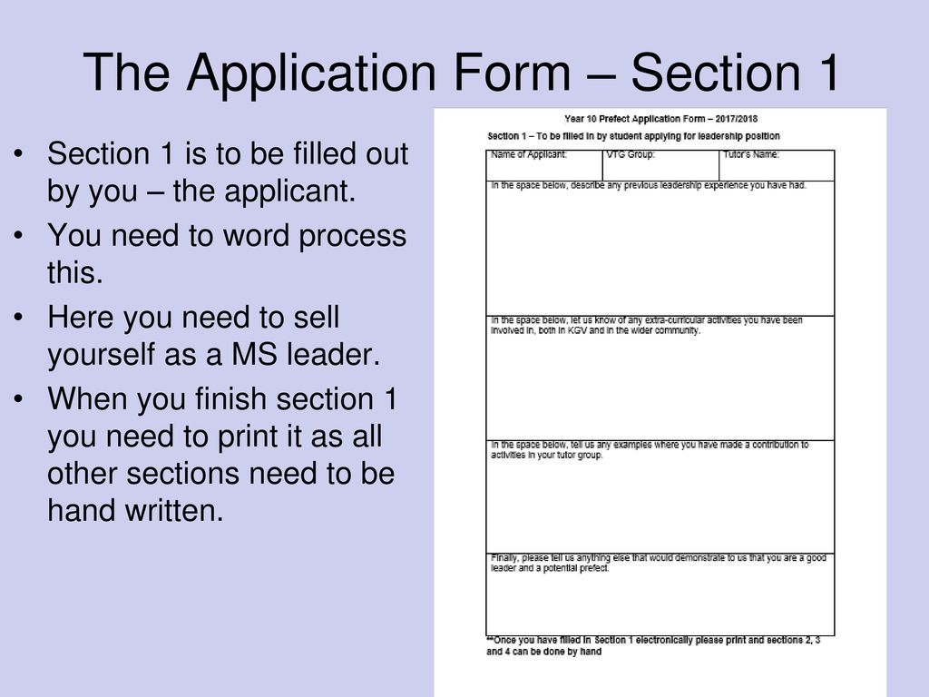 what to write in a prefect application letter