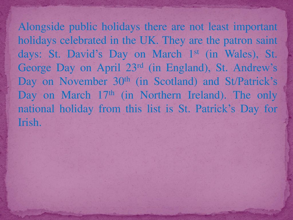 Are there holidays in a year. Important Holidays. Holiday are important.
