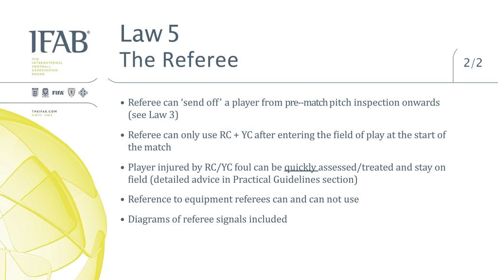 The IFAB - Practical advice for referees Playing in a dangerous