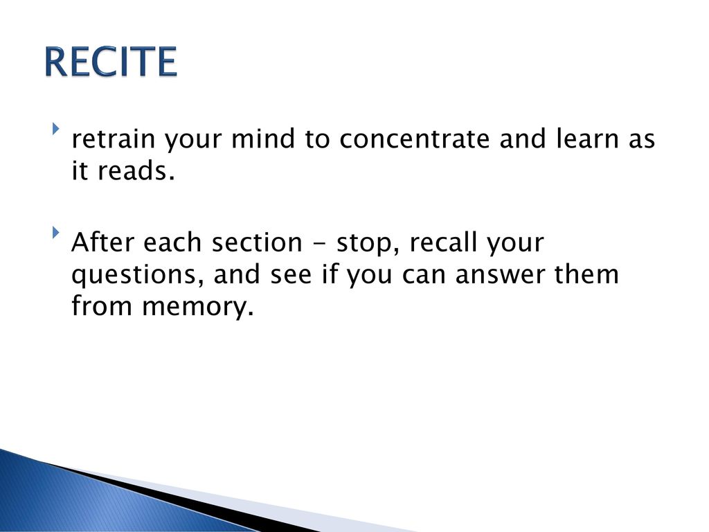 RECITE retrain your mind to concentrate and learn as it reads.