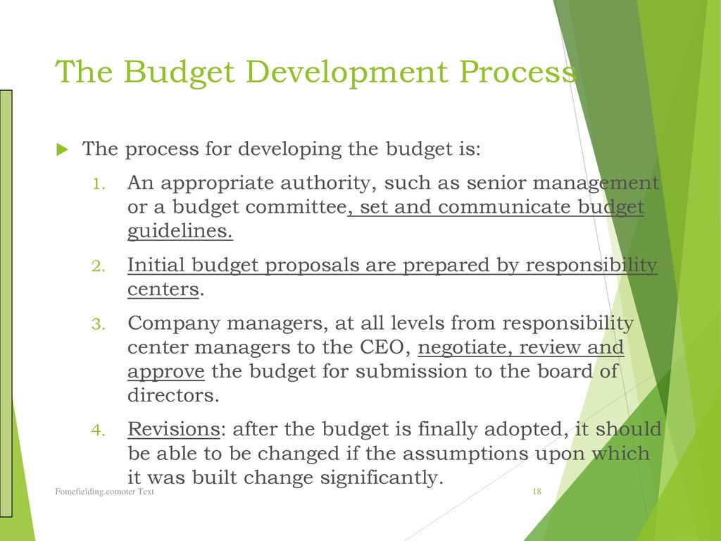 The Budget Development Process