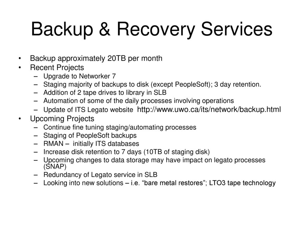Backup & Recovery Services